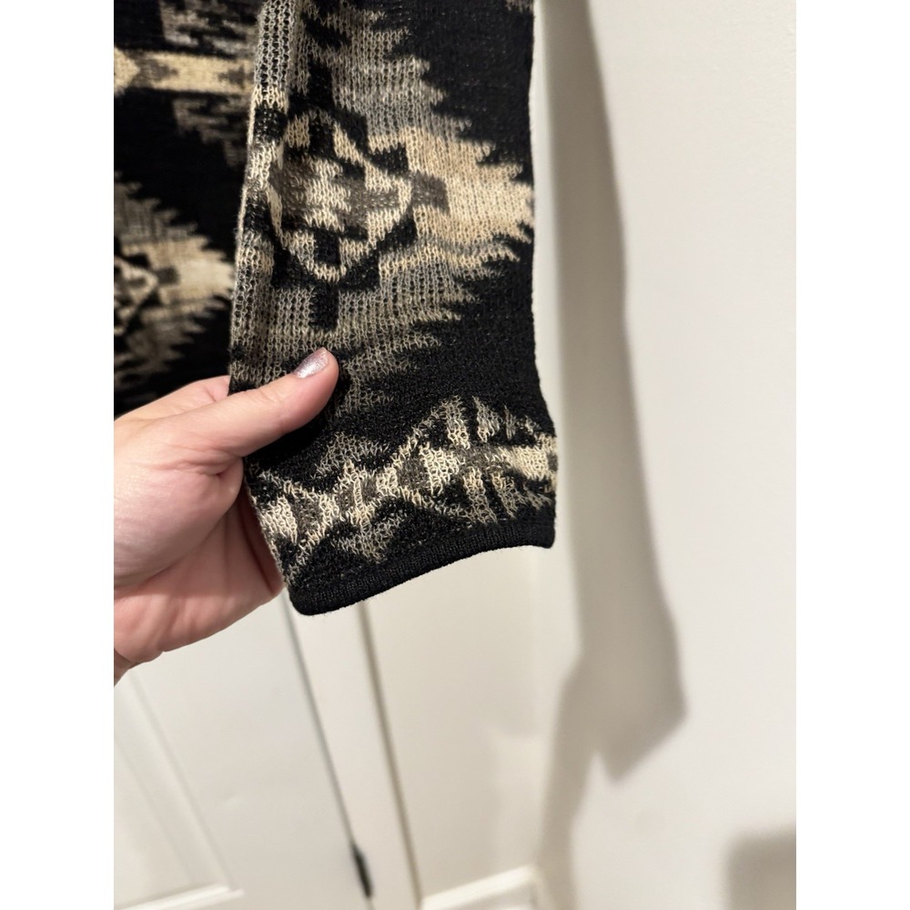 Ralph Lauren Denim & Supply Aztec Pattern Thin Knit Sweater L LS Black Women's - Picture 5 of 9